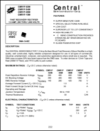 CMR1F-02M datasheet: 200 V, fast recovery rectifier CMR1F-02M