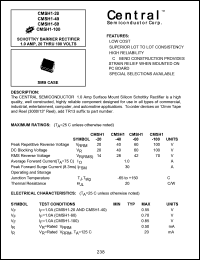 CMSH1-40 datasheet: 40 V,  schottky barrier rectifier CMSH1-40