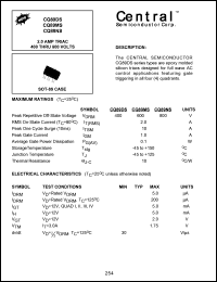 CQ89DS datasheet: 400 V,  2.0 Amp TRIAC CQ89DS