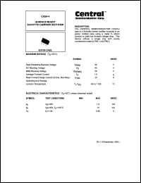 CXSH-4 datasheet: 40 V,  surface mount schottky barrier rectifier CXSH-4