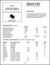 CZTA44 datasheet:  NPN silicon extremely high voltage transistor CZTA44