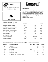 BAW101 datasheet: Dual, isolated high voltage switching diode BAW101