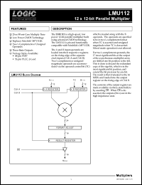 LMU112JC25 datasheet: 12 x 12-bit parallel multiplier. Speed 25ns LMU112JC25