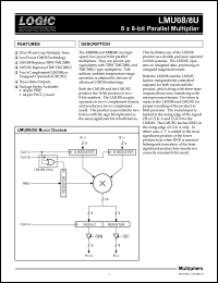 LMU8UJC35 datasheet: 8 x 8-bit parallel multiplier. Speed 35ns LMU8UJC35