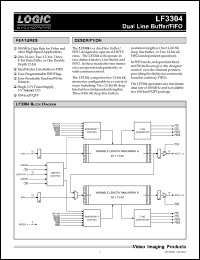 LF3304QC12 datasheet: Dual line buffer/FIFO. Speed 12ns LF3304QC12