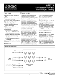 LF2272QC20 datasheet: Colorspace converter / corrector (3 x 12-bits). Speed 20ns LF2272QC20