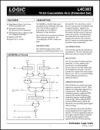 L4C383JC26 datasheet: 16-bit cascadable ALU (extended set). Speed 26ns L4C383JC26