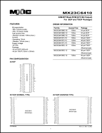 MX23C6410TC-10 datasheet: Access time: 100; 64-Mbit mask ROM (8/16 bit output) MX23C6410TC-10