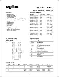 MX23L3210TC-12 datasheet: Access time: 120; 32-Mbit (4M x 8/2M x 16) mask ROM MX23L3210TC-12