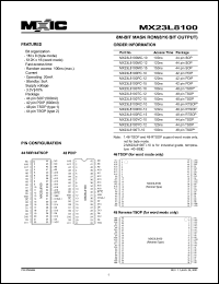 MX23L8100PC-15 datasheet: Access time: 150; 8-Mbit mask ROM (8/16 bit output) MX23L8100PC-15