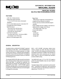 MX26L3220MI-12 datasheet: Access time: 120; 32-Mbit (2M x 16) CMOS multiple-time-programmable-EPROM MX26L3220MI-12