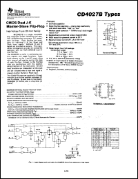 CD4027BF datasheet:  CMOS DUAL J-K MASTER-SLAVE FLIP-FLOP CD4027BF