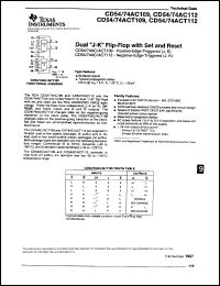 CD54AC109F3A datasheet:  DUAL POSITIVE-EDGE TRIGGERED J-K FLIP-FLOPS WITH SET AND RESET CD54AC109F3A