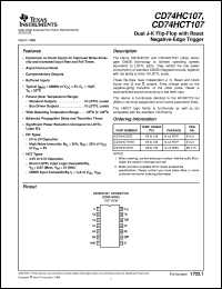 CD54HC107F3A datasheet:  HIGH SPEED CMOS LOGIC DUAL NEGATIVE-EDGE TRIGGER J-K FLIP-FLOPS WITH RESET CD54HC107F3A