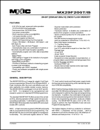 MX29F200BMI-12 datasheet: Access time: 120ns; 2M-bit (256K x 8/128K x 16) CMOS flash memory MX29F200BMI-12