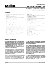 MX29LV004TTC-55R datasheet: Access time: 55ns; 4M-bit (512K x 8) CMOS single voltage 3V only flash memory MX29LV004TTC-55R