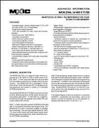 MX29LV401TXBC-90 datasheet: Access time: 90ns; 4M-bit (512K x 8/256K x 16) CMOS single voltage 3V only flash memory MX29LV401TXBC-90