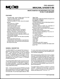 MX29LV800TTI-70 datasheet: Access time: 70ns; 8M-bit (1M x 8/512K x 16) CMOS single voltage 3V only flash memory MX29LV800TTI-70