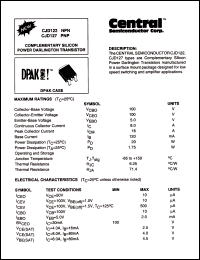 CJD127 datasheet: PNP Complementary silicon power darlington transistor CJD127