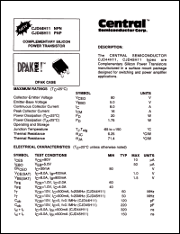 CJD45H11 datasheet: PNP Complementary silicon power  transistor CJD45H11
