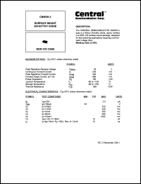 CMHSH-3 datasheet: Surface mount schottky diode CMHSH-3