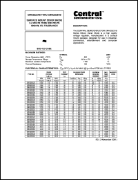 CMHZ5221B datasheet: 2.4 V, surface mount zener diode CMHZ5221B