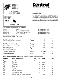 CMSSH-3 datasheet: 30 V, super-mini schottky diode CMSSH-3