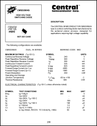 CMSD2004S datasheet: High voltage switching diode CMSD2004S