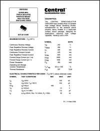 CMXD2004 datasheet: Super-mini triple isolated surface mount high voltage switching diode CMXD2004