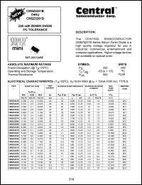 CMSZ5221B datasheet: 2.4 V, zener diode CMSZ5221B