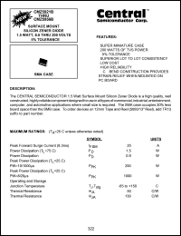 CMZ5924B datasheet: 9.1 V, surface mount silicon zener diode CMZ5924B