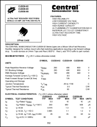 CUDD8-08 datasheet: 800 V, ultra fast recovery rectifier single CUDD8-08