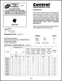 P6SMB20A datasheet: 20 V, 600 Watt, uni-directional glass passivated junction transient voltage suppressor P6SMB20A