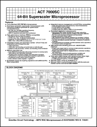 ACT-7000SC-225F17M datasheet: 64-bit superscaler microprocessor. Speed 225 MHz. ACT-7000SC-225F17M