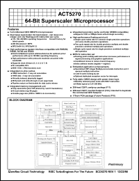 ACT-5270PC-133F17C datasheet: 64-bit superscaler microprocessor. Speed 133 MHz. ACT-5270PC-133F17C