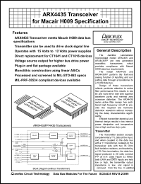 ARX4435 datasheet: Transceiver for macair 009 specification. Normally high. ARX4435