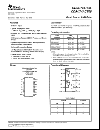 CD54AC08F3A datasheet:  QUAD 2-INPUT AND GATES CD54AC08F3A