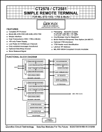 CT2581-02-QM-P119 datasheet: Simple remote terminal for McAir. MIL-STD-883 compliant. CT2581-02-QM-P119
