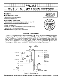 CT1469-2 datasheet: MIL-STD-1397 type E 10MHz transceiver. CT1469-2
