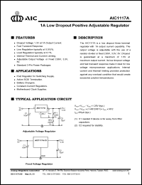 AIC1117A-33CM datasheet: 1A low dropout positive adjustable regulator AIC1117A-33CM