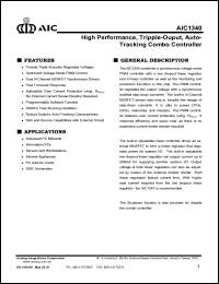 AIC1340-CS datasheet: High performance, tripple-output, auto-tracking combo controller AIC1340-CS