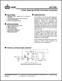 AIC1630ACN datasheet: 2-cell, step-up DC/DC converter controller AIC1630ACN