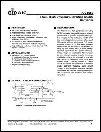 AIC1650CN datasheet: 3-cell, high-efficiency, inverting DC/DC converter AIC1650CN