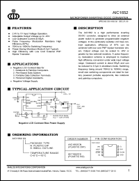 AIC1652CS datasheet: Micropower inverting DC/DC converter AIC1652CS