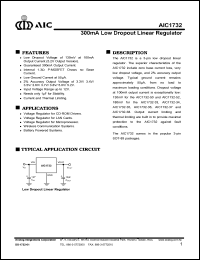 AIC1732-36CX datasheet: 300mA low dropout linear regulator AIC1732-36CX