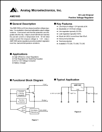 AME1085DMCT datasheet: 3A low dropout positive voltage regulator AME1085DMCT