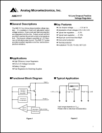 AME1117DCGT datasheet: 1A low dropout positive voltage regulator AME1117DCGT