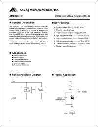 AME385CEET datasheet: Micropower voltage reference diode AME385CEET