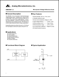 AME385AEAS datasheet: Micropower voltage reference diode AME385AEAS