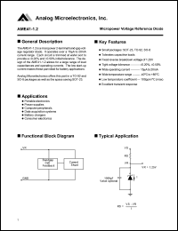 AME41AEHA datasheet: Micropower voltage reference diode AME41AEHA